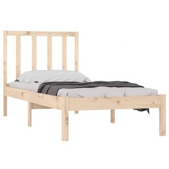 Berkfield Home Beautiful Bed Frame Solid Wood Pine 75x190 cm Small Single in Natural