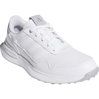adidas S2G 26 Leather Waterproof Spikeless Golf Shoe in White/White/Halo Silver at Nordstrom, Size 9.5