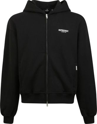 Represent Hoodie met rits en logo - Heren - Vesten met rits - Zwart - M - Hoodies & sweatvesten