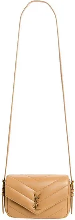 Saint Laurent Toy Loulou Quilted Leather Shoulder Bag in Natural Tan at Nordstrom