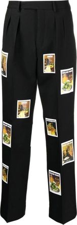 Denim Tears Straight Trousers, male, Black, L, Photograph Print Wool Trousers