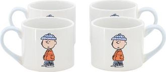 Peanuts 4 Piece 19 Ounce Stackable Stoneware Mug Set Light Blue at Nordstrom