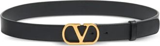 Valentino Garavani Cintura VLogo Signature in pelle 30mm - Nero