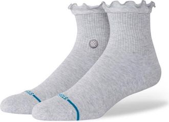 Stance Icon Ruffle Quarter Socks in Heather Grey at Nordstrom, Size Medium