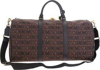 Moschino Logo Holdall - Heren - Weekendtassen - Bruin - ONE Size - Leer - Tassen