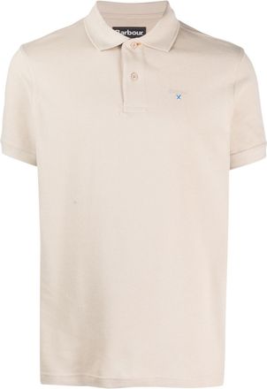 Barbour embroidered-logo polo shirt - men - Cotton - M - Neutrals