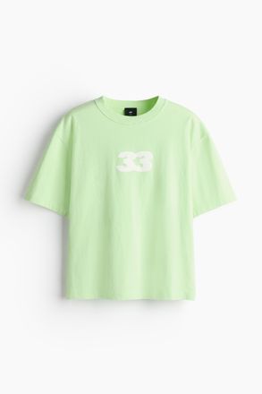 H&M T-Shirt in Loose Fit mit Print - Green