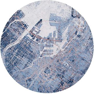 Louis De Poortere Alfombra de poliéster azul, 240x240 cm