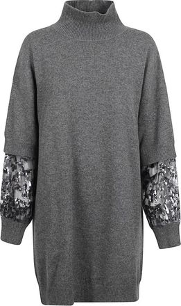 Brunello Cucinelli Jurken Grijs - Dames - Cashmere truien - Grijs - S - Kasjmier - Truien & Vesten