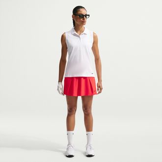 Nike Womens Golf Club Dri-FIT Flouncy Golf Skirt in Red | IH0515-696