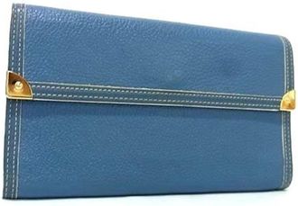 Louis Vuitton Suhali Blue Suhali Leather Coin Purse/Coin Case (Pre-Owned)