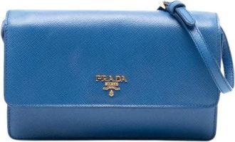 Prada Pre-owned Cross Body Bags, female, Blue, Size: ONE SIZE Pre-owned Vintage Crossbody Bag