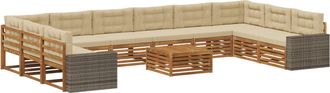 vidaXL Juegos De Sof&aacute;s 11 Uds. Madera De Acacia S&oacute;lida Vidaxl