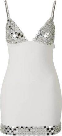 Retrofête Abito corto con scollo a V - Bianco