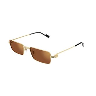 Cartier Rechthoekige Zonnebril - unisex - Accessoires - Geel - Maat: 54 MM