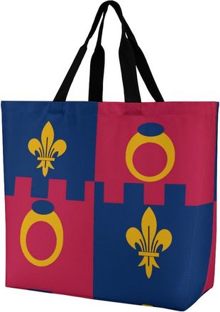 Generic Flag of Montgomery County Maryland Tote Bag Reusable Grocery Shopping Bags Large Travel One Shoulder Handbag for Picnic Work