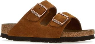 Birkenstock Unisex Biscuit Suede Arizona Bs Slippers Mink Flat Shoes