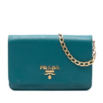 Prada Pre-owned Prada Saffiano Lux Wallet on Chain 0C73LYU3YWIR90CR