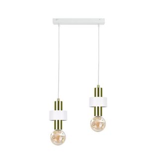 Netlighting Unica Bar Pendant Ceiling Light White Gold 50cm 2x E27