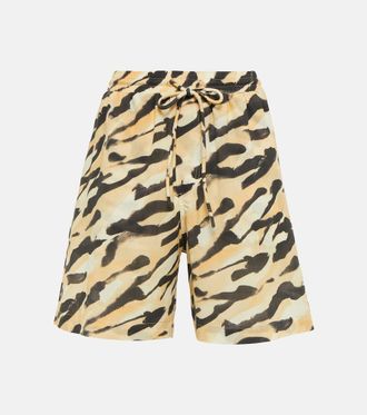 Nanushka Shorts a vita alta con stampa