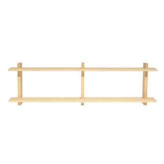 Naan Furniture Estante doble de pared en madera de pino natural 170 cm Barnizado