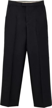 Gucci Luxe Wol-Zijde Geknipte Broek - Dames - Straight fit broeken - Zwart - XL - Wol - Broeken