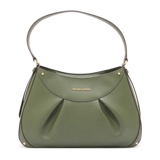 Michael Kors Tassen, Dames, Groen, ONE Size, Leer, Enzo Medium Schoudertas