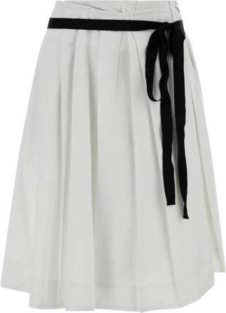 Prada White Pleated skirt