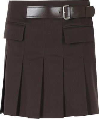 Semicouture Doria Rok - Dames - Korte rokken - Bruin - M - Leer - Rokken