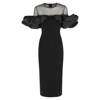 Essentiel Kleedjes, Dames, Zwart, S, Polyester, Isatis Fitted Knit Dress