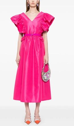 Saiid Kobeisy Taffeta Dress With Gathered Sleeves