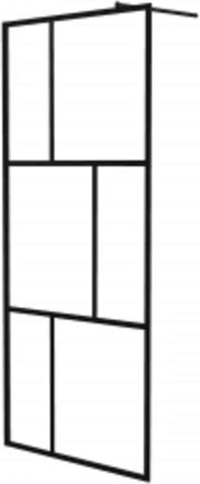 vidaXL Vidaxl - Mampara De Ducha Accesible Con Vidrio Templado Negro 90x195 Cm