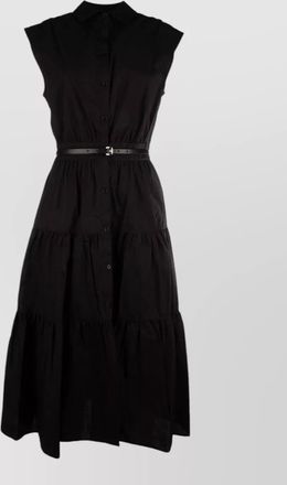 Michael Kors dress belted waist sleeveless tiered skirt