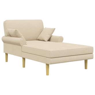 vidaXL Chaise Longue Crema Tela Vidaxl