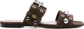 Valentino Garavani Brown Studded Sandals