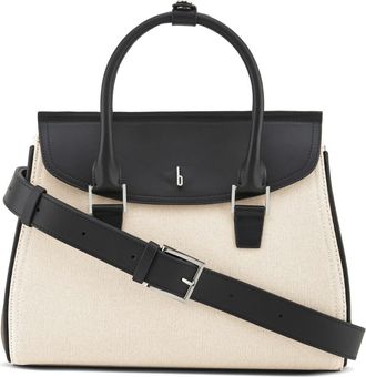 Behno Medium Coco Canvas & Leather Satchel in Sand/Black at Nordstrom