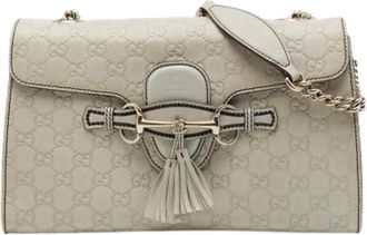 Gucci Pre-owned Emily Schoudertas - Dames - Vintage Schoudertas - Beige - ONE Size - Leer - Vintage