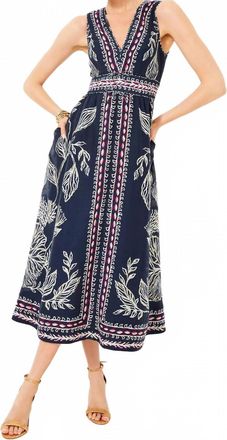 Lilly Pulitzer Daniella Midi Dress In Low Tide Navy