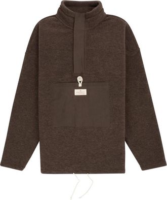 Amundsen & Scott Mens V-Bond Waxed Fleece Hoodie In Cowboy