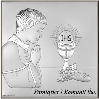 OEM Cuadro En Plata Para Ni&ntilde;o Como Recuerdo De Su Primera Comuni&oacute;n 6797-o 8 X 8 Cm