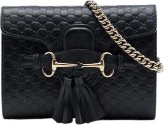 Gucci Pre-owned Mini Emily - Dames - Vintage Schoudertas - Zwart - ONE Size - Leer - Vintage
