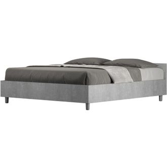 ITYhome Cama Matrimonio Contenedor 160x190cm Gris Nuamo Concrete Versi&oacute;n: Con Caja De Almacenaje