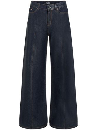 Karl Lagerfeld Jeans met wijde pijpen - Zwart