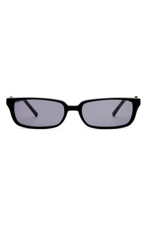Luv Lou The Phoebe 55mm Rectangular Sunglasses in Black at Nordstrom