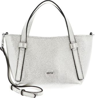 Abro Abro Cosmo Leather Shimmer Mini Handbag White Gold Silver