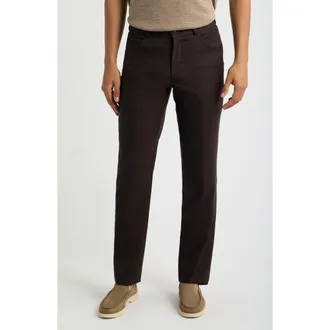 Jack Victor Wool Melange Stretch Pants in Brown at Nordstrom, Size 38