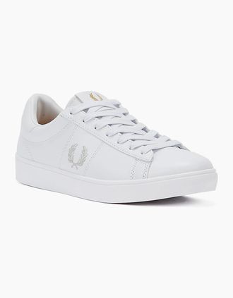 Fred Perry Mens Fred Perry Spencer Leather Mens White / Silver Trainers - Size: 11