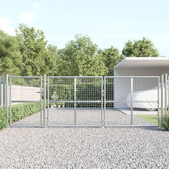 vidaXL Vidaxl - Puerta De Malla De Jard&iacute;n Acero Galvanizado Plateado 400x175cm