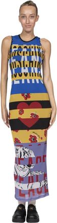 Moschino Gedrukte Tulle Jurk - Dames - Maxi kleedjes - Veelkleurig - S - Polyester - Kleedjes
