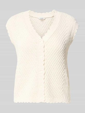 Mbym mbyM Strickweste mit V-Ausschnitt Modell Maisa in Offwhite, Gr&ouml;&szlig;e XL